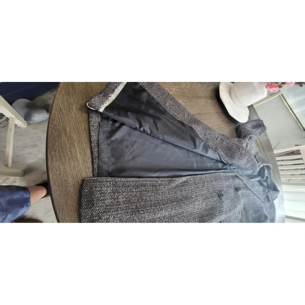 Vintage‎ Tweed Double Breasted Overcoat Top Coat Trench Jaguar USA made Size 16